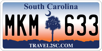 SC license plate MKM633