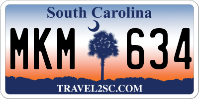 SC license plate MKM634