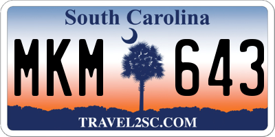SC license plate MKM643