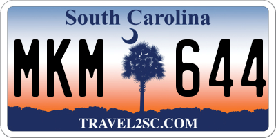 SC license plate MKM644