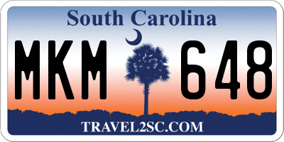 SC license plate MKM648