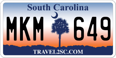SC license plate MKM649