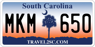 SC license plate MKM650