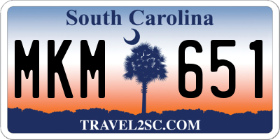 SC license plate MKM651