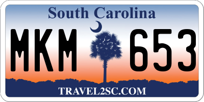 SC license plate MKM653