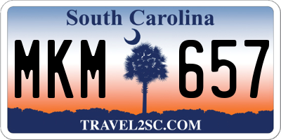 SC license plate MKM657
