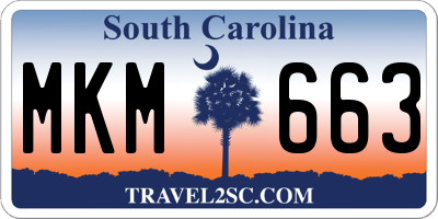 SC license plate MKM663