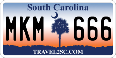 SC license plate MKM666