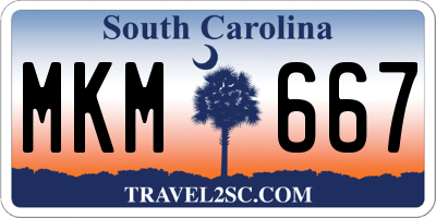 SC license plate MKM667
