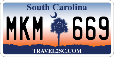 SC license plate MKM669