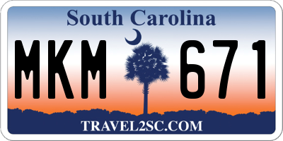 SC license plate MKM671