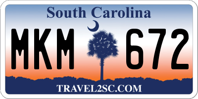 SC license plate MKM672