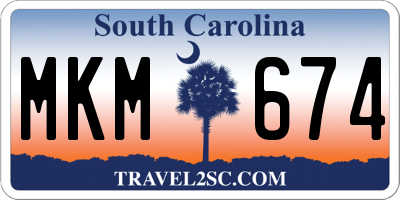 SC license plate MKM674