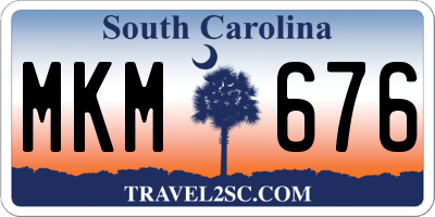 SC license plate MKM676
