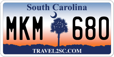 SC license plate MKM680