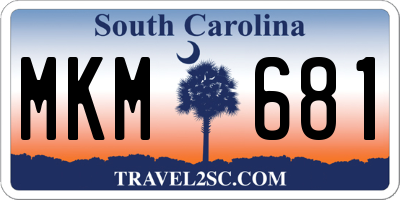 SC license plate MKM681