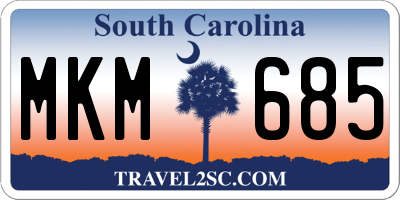 SC license plate MKM685