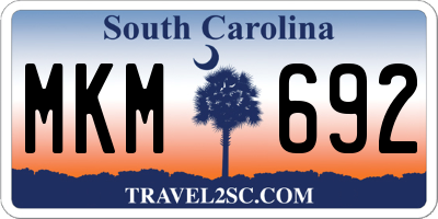 SC license plate MKM692