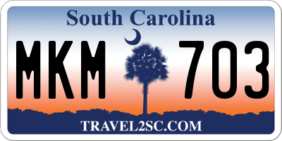 SC license plate MKM703
