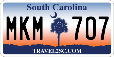 SC license plate MKM707