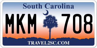 SC license plate MKM708