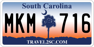 SC license plate MKM716