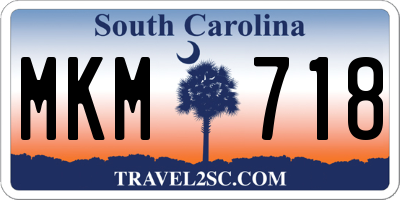 SC license plate MKM718