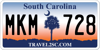 SC license plate MKM728