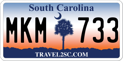 SC license plate MKM733