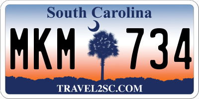 SC license plate MKM734