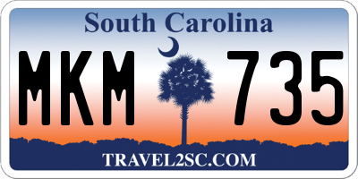 SC license plate MKM735