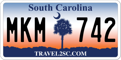 SC license plate MKM742