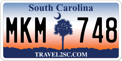 SC license plate MKM748