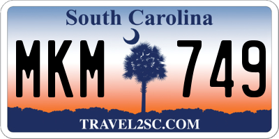 SC license plate MKM749