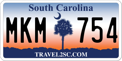 SC license plate MKM754