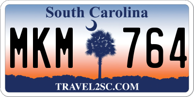 SC license plate MKM764