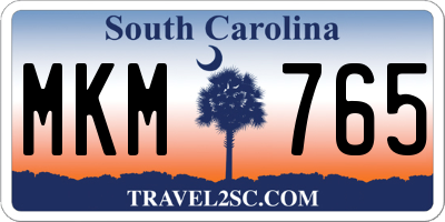 SC license plate MKM765