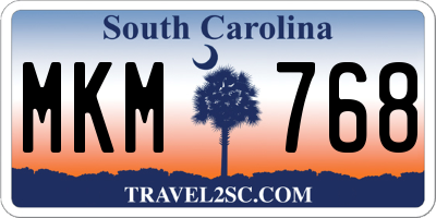 SC license plate MKM768