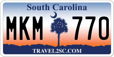 SC license plate MKM770