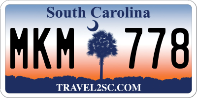 SC license plate MKM778