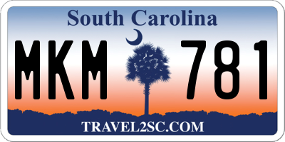 SC license plate MKM781