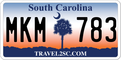 SC license plate MKM783