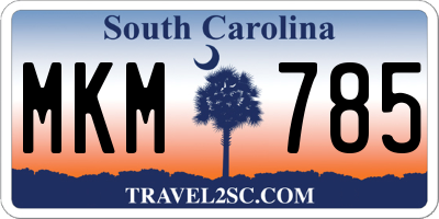 SC license plate MKM785