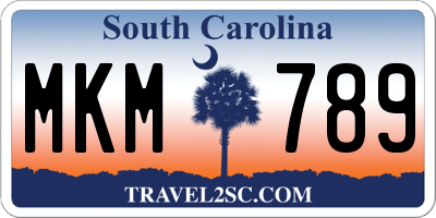 SC license plate MKM789