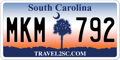 SC license plate MKM792