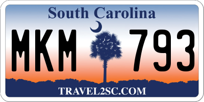 SC license plate MKM793