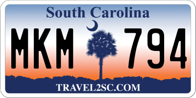 SC license plate MKM794