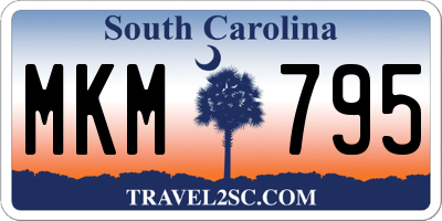 SC license plate MKM795