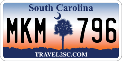 SC license plate MKM796