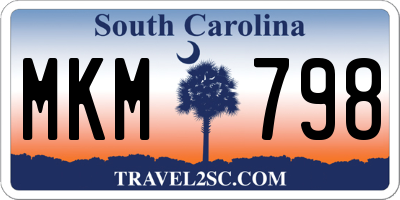 SC license plate MKM798